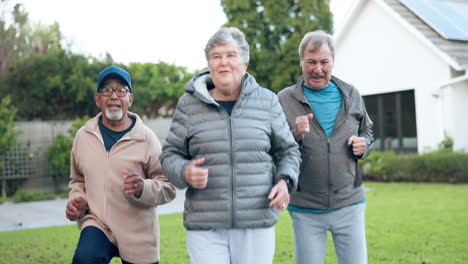 running, wellness or senior men in fitness