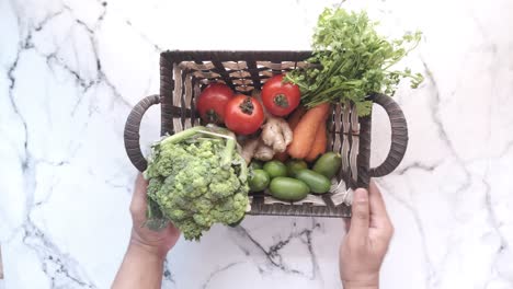 healthy vegetables in a basket