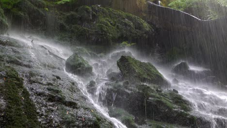 cinemagraph of close-up of bottom of a waterfall.