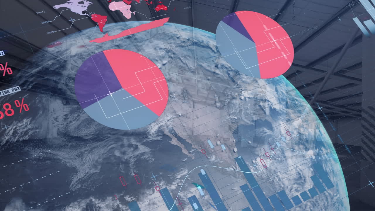 지구와 통계 처리 및 창고의 애니메이션
