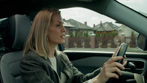 Woman Driving a Car