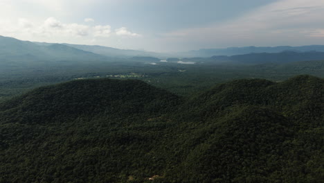 Kalon-Song-Mao-Nature-Reserve-in-Vietnam,-aerial-pedestal-view