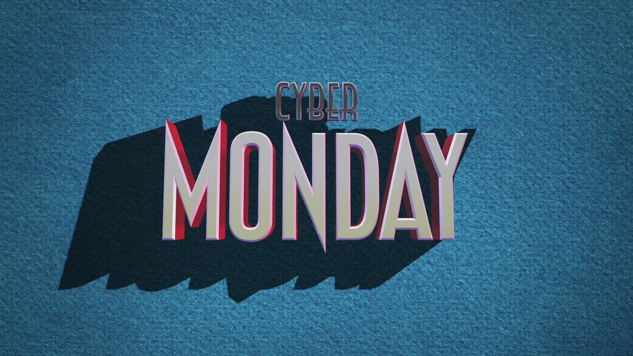 Testo Cyber Monday retrò su texture grunge blu