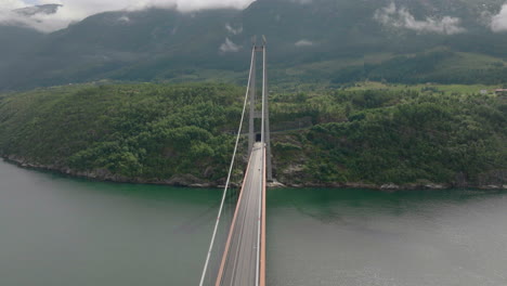 hardanger bridge over a beautiful fjord in norway