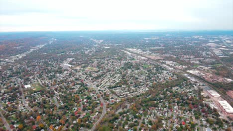 new brunswick residential area drone orbital shot bird-eye view