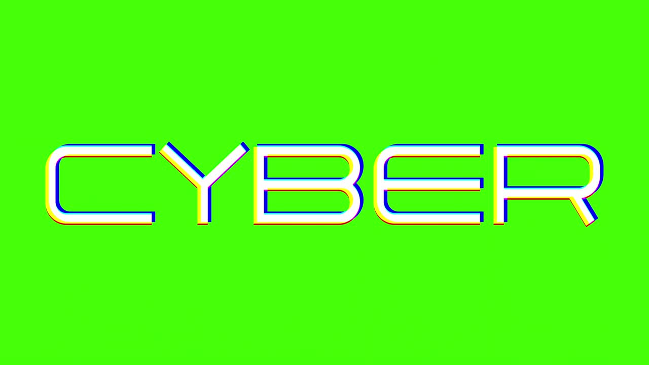 Cyber green screen glitch effect