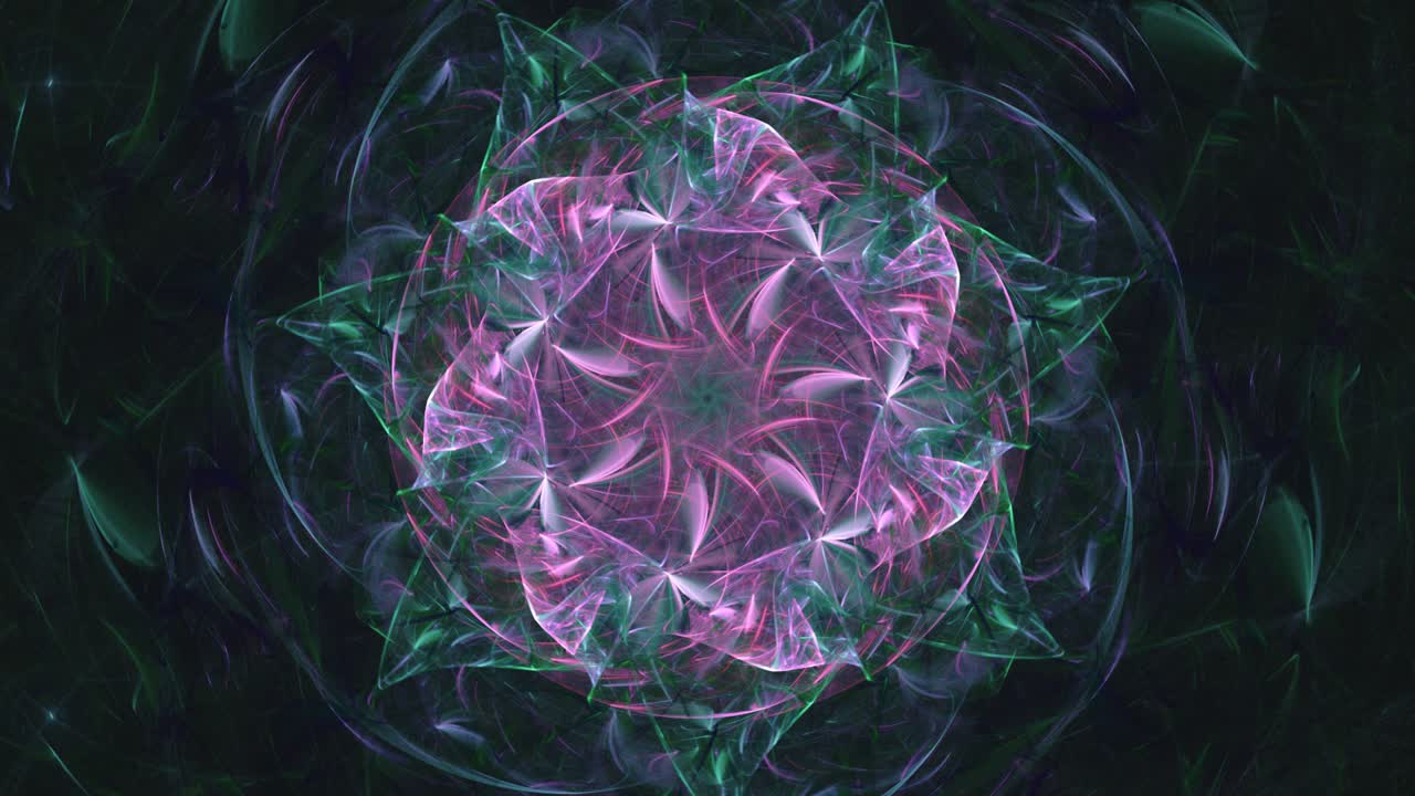 mandala mística abstracta con geometría de bucle sin fin, líneas sagradas y flor de loto como patrones de pétalos