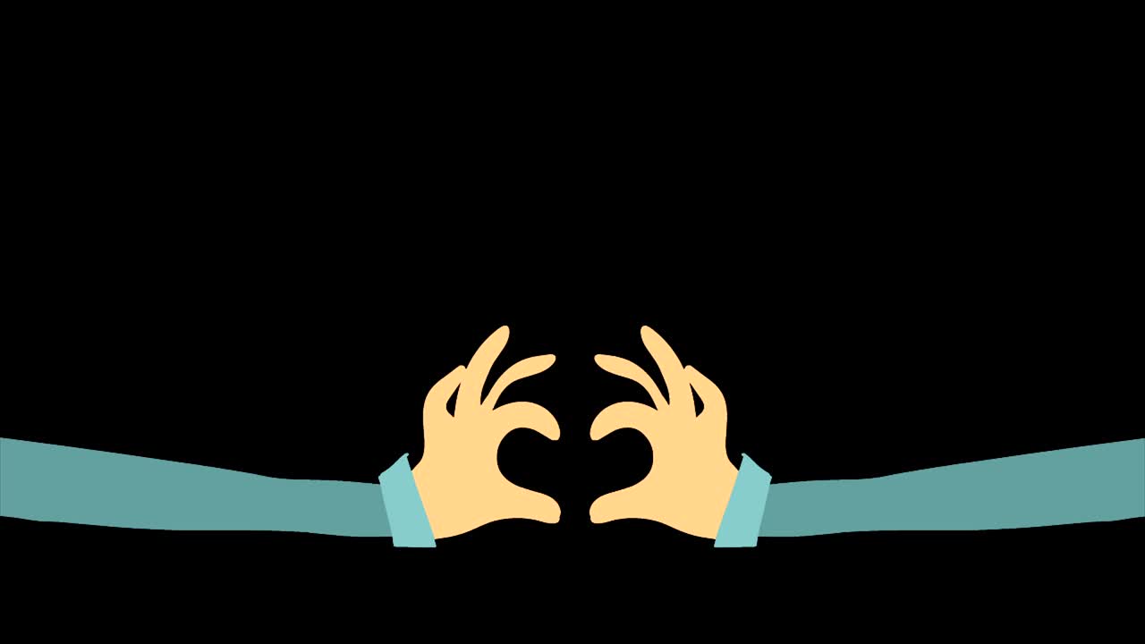 그려진 손은 심장을 묘사합니다.