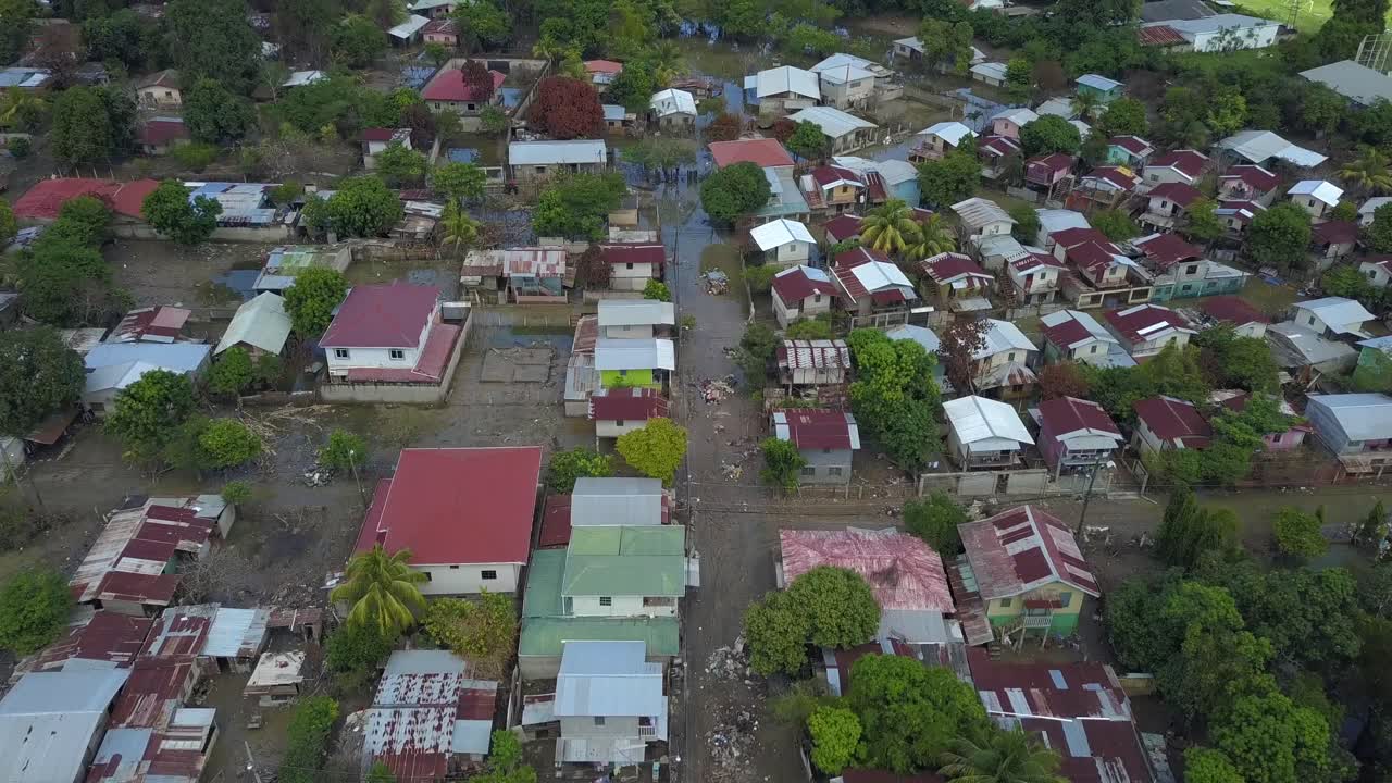 Post destruction of hurricane eta and iota in La Lima, Honduras