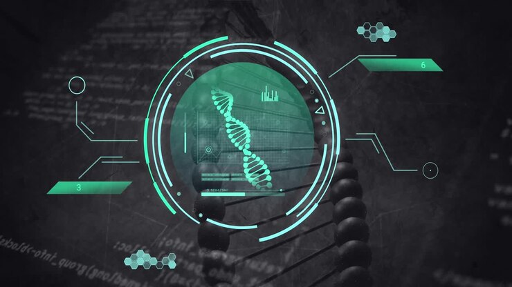 Animation of dna strand and scientific data processing