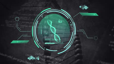 Animation-Des-DNA-Strangs-Und-Wissenschaftliche-Datenverarbeitung