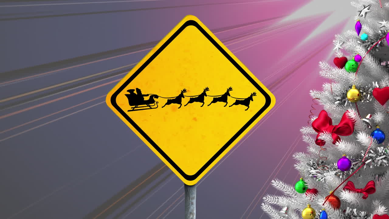 animación de advertencia cantar sobre el árbol de navidad