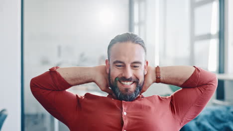 Businessman,-stretch-and-relax-while-working