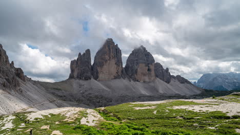 timelapse of tre cime di lavaredo in dolomites, italy