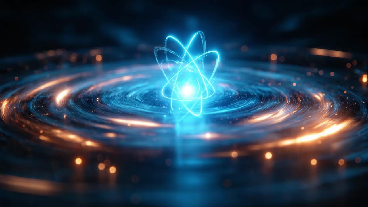 An Enigmatic Dance of Energy: A Visualization of Atomic Structures Surrounded by Flowing Waves of Light and Cosmic Energy