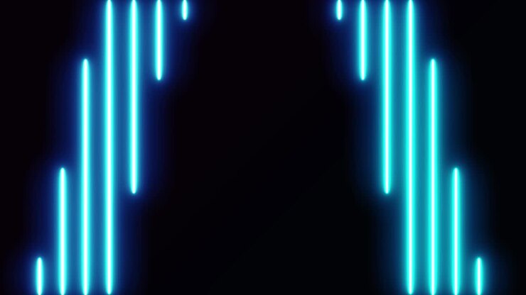 Abstract light neon frame on black background. laser show looped animation . 4K video