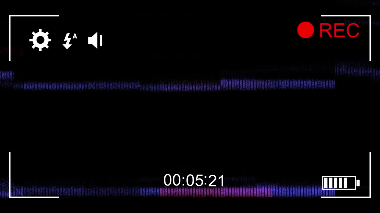 Animation of camera screen in black background