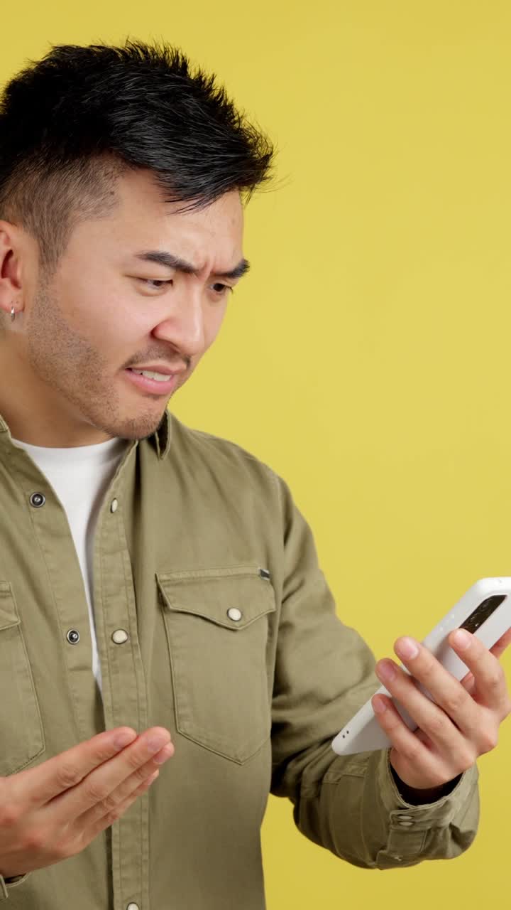 Man frustrated with his phone