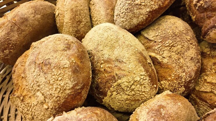 Close-up of Freshly Baked Bread Loaves