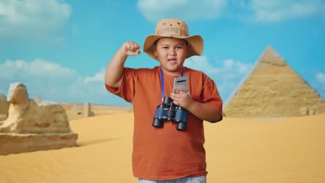 child explorer in egypt