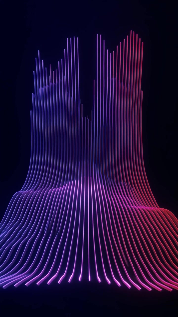 Dynamic Abstract Lines Pulsating in Neon Gradient Colors