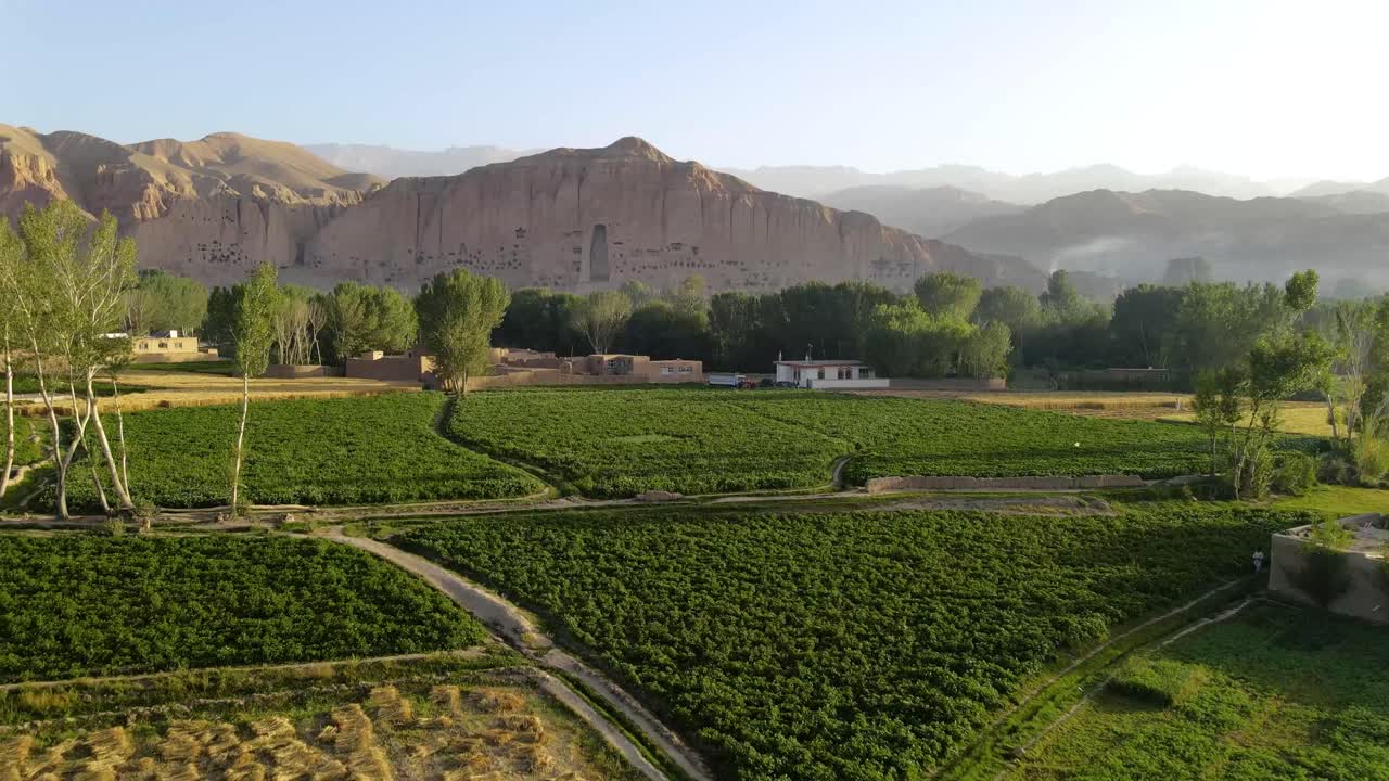 Drone footage from Buddha of Bamyan January 12, ?2022