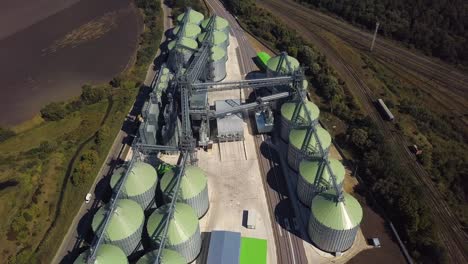 aerial view of agricultural land and grain silo 08