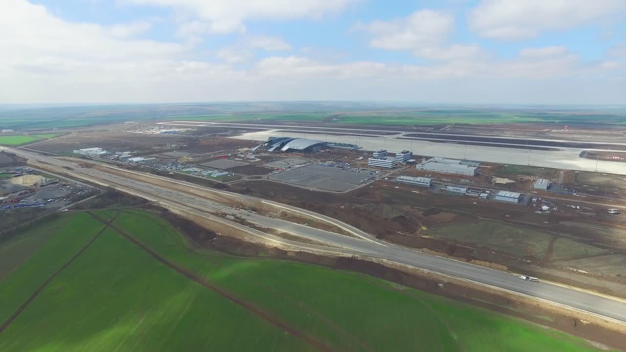 vista aérea del sitio de construcción del aeropuerto