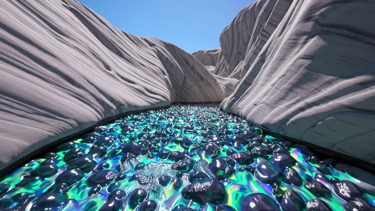Surreal river with vibrant colors