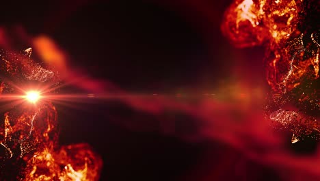 animation of red vapours and light moving on black background