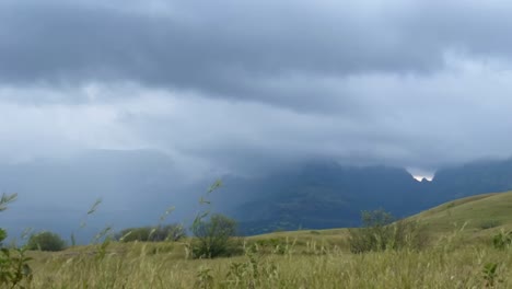 monsoon clouds enveloping mountains in kalsubai-harishchandragad wildlife sanctuary, maharashtra india