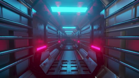 Animation-of-tunnel-with-pink-lights-moving-in-a-seamless-loop