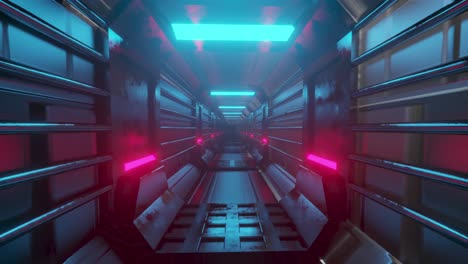 animation of tunnel with pink lights moving in a seamless loop