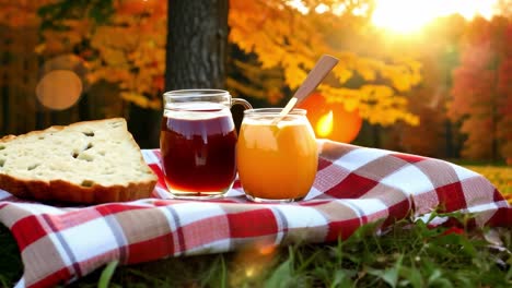 picnic de otoño en el bosque