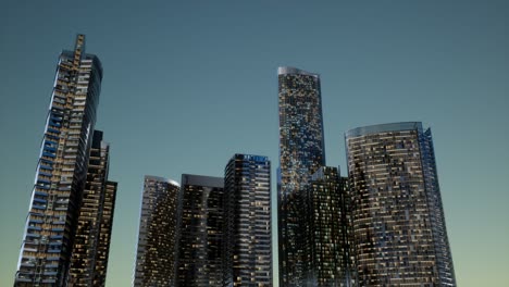 rascacielos de la ciudad por la noche