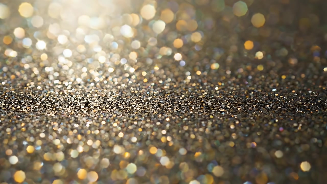 Abstract Background of Shimmering Gold Glitter with Bokeh Light Effects
