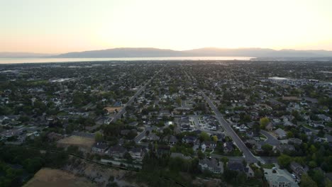 residential suburban neighborhoods in orem and provo, utah county - aerial