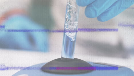 animación de interferencia sobre el científico en el laboratorio