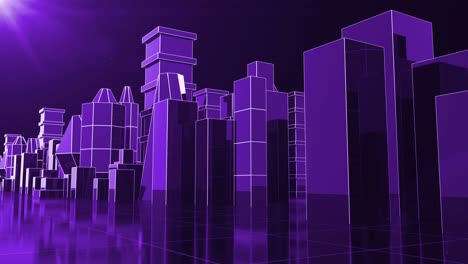 purple loop abstract digital city.technology and connection concept