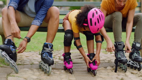 Close-up-on-the-feet-of-an-active-fun-family