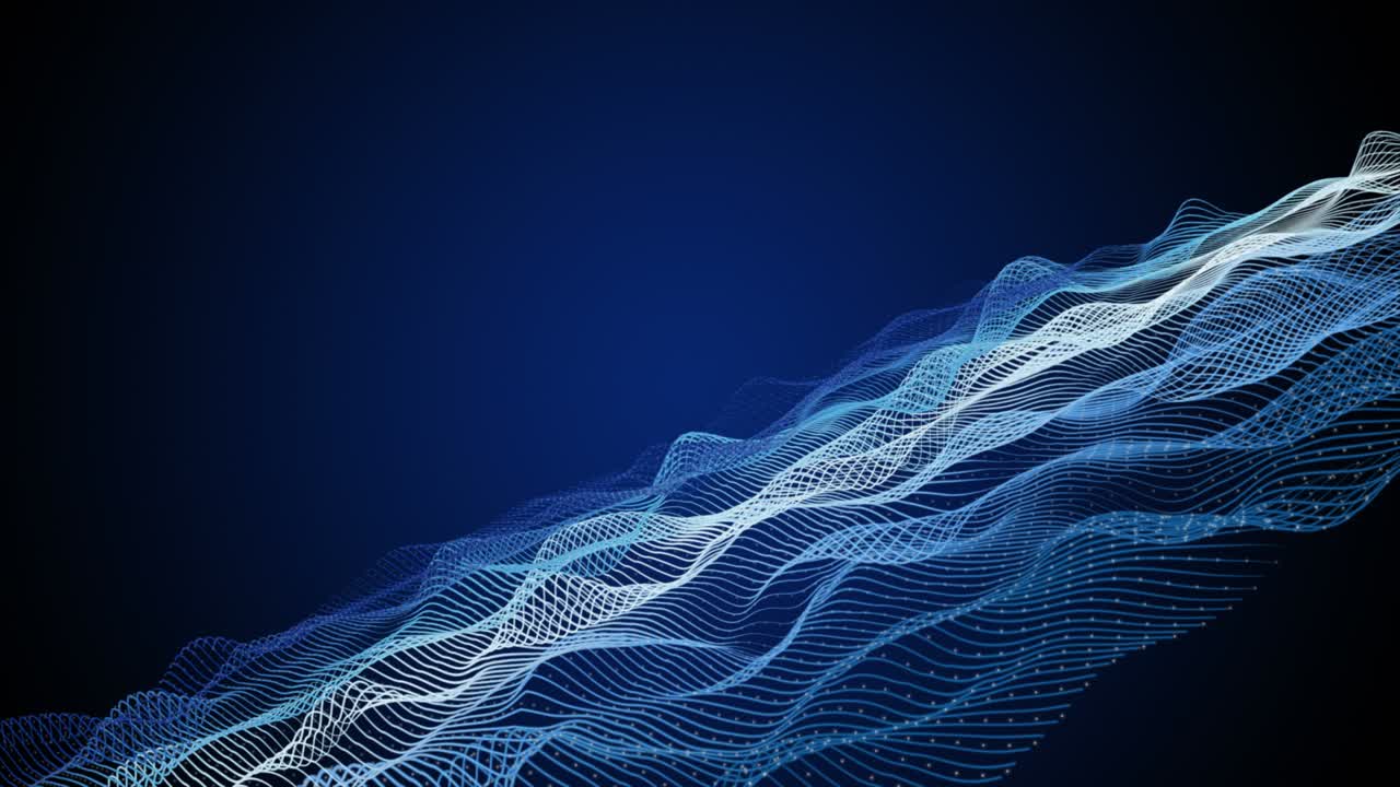 animación fantástica con objeto de onda de partículas en cámara lenta, 4096x2304 bucle 4k