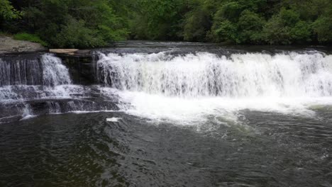 beautiful waterfall in pisgah national forest, north carolina, usa - aerial