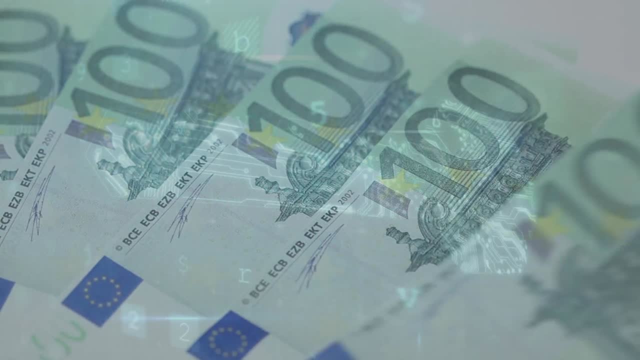 은행권에 대한 데이터 처리의 애니메이션