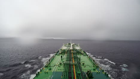 time lapse oil tanker transit crossing strait magellan punta arenas light rain