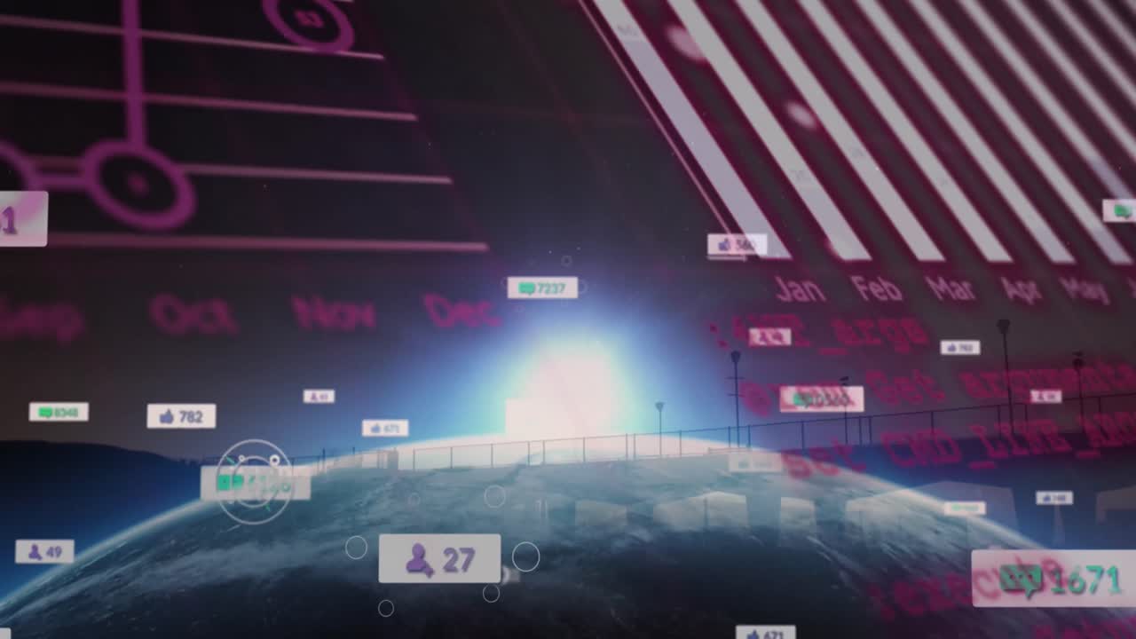 전 세계 데이터 프로세싱의 애니메이션