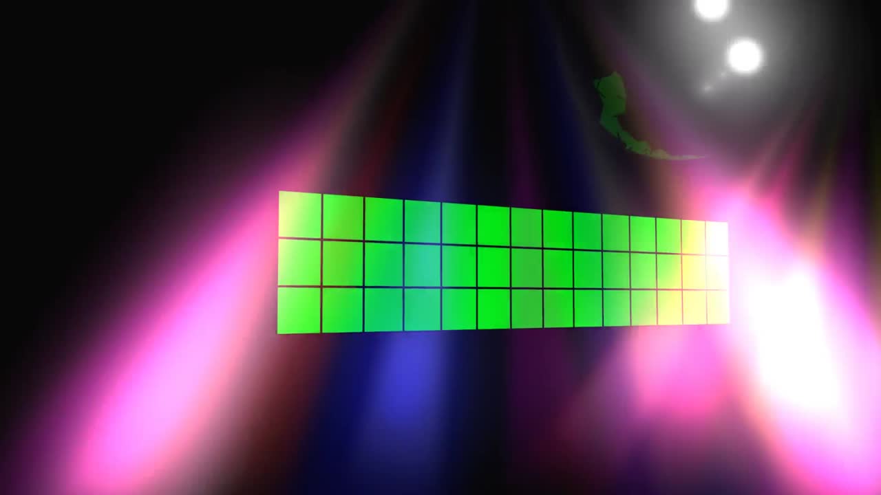 초록색 화면의 3d 다채로운 애니메이션