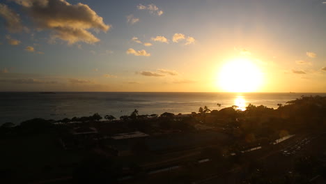 amazing coloreful warm sunset view from the balcony