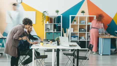 busy creative team in a modern office
