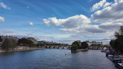 beautiful view of the seine river in paris