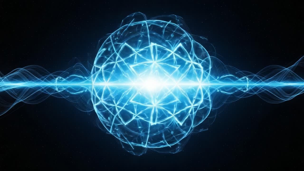 A Stunning Visual Representation of Energy and Light, Depicting the Intricate Patterns of Waves and Particles in a Dynamic Cosmic Interaction